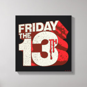 Friday the 13th   Bleeding Stacked 3D Logo Canvas Print