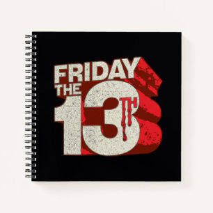 Friday the 13th   Bleeding Stacked 3D Logo Notebook