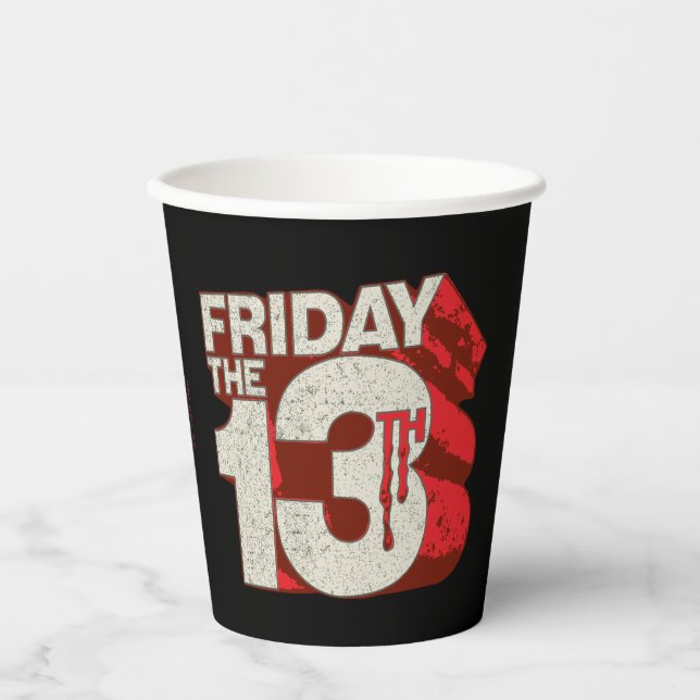 Friday the 13th | Bleeding Stacked 3D Logo Paper Cups (Front)