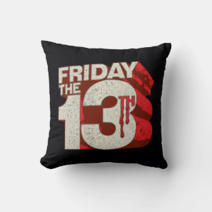 Friday the 13th   Bleeding Stacked 3D Logo Throw Pillow