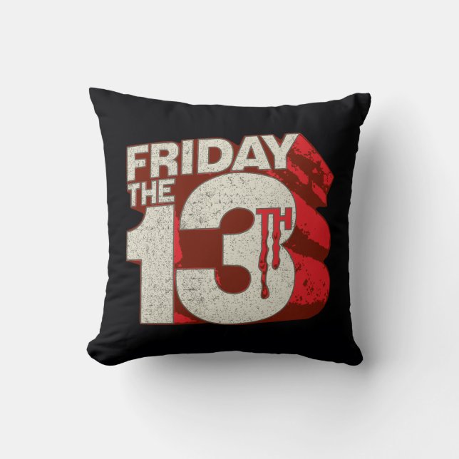 Friday the 13th | Bleeding Stacked 3D Logo Throw Pillow (Front)