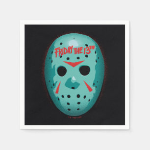 Friday the 13th   Blue Hockey Mask Graphic Napkin