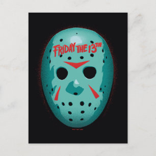 Friday the 13th   Blue Hockey Mask Graphic Postcard