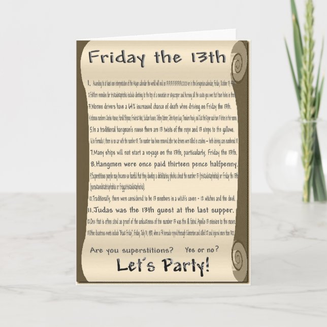 Friday the 13th card (Front)