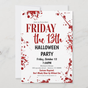 Friday The 13th Halloween Party Invitation