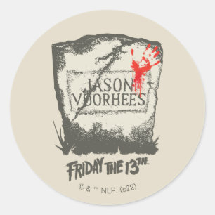 Friday the 13th   Jason Voorhees Headstone Classic Round Sticker