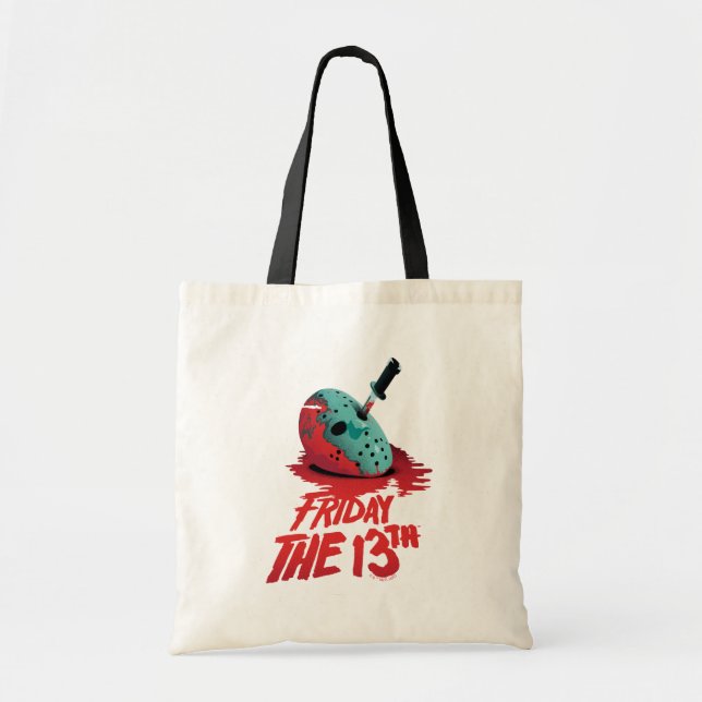 Friday the 13th | Knife Through Blue Hockey Mask Tote Bag (Front)