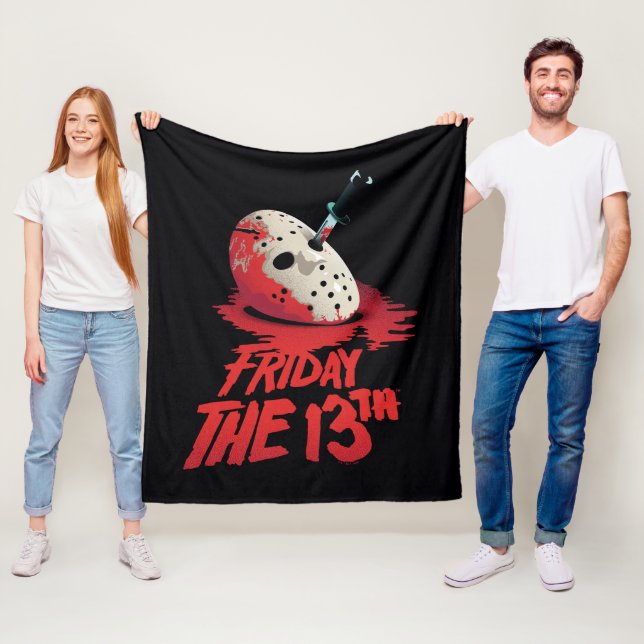 Friday the 13th | Knife Through Hockey Mask Fleece Blanket (In Situ)