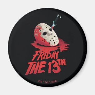 Friday the 13th   Knife Through Hockey Mask Magnet