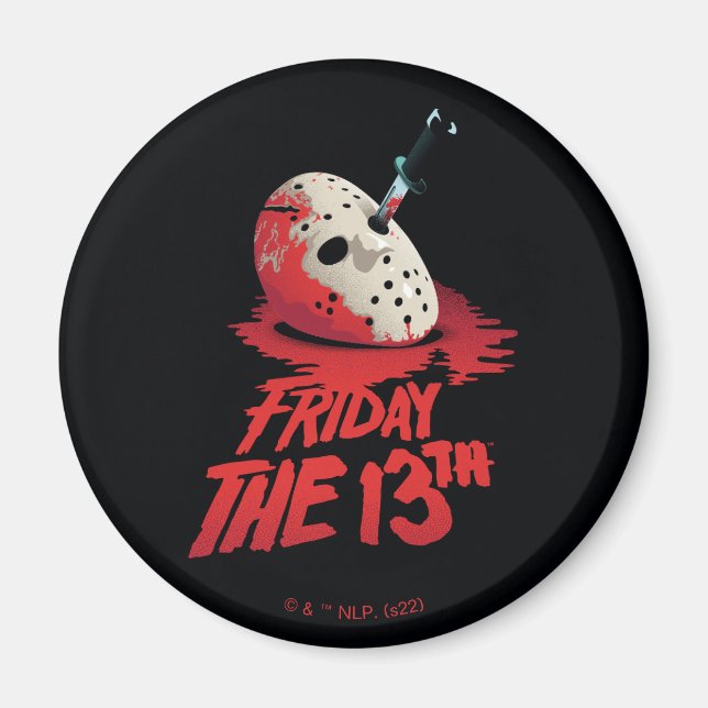 Friday the 13th | Knife Through Hockey Mask Magnet (Front)