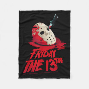Friday The 13th Mask Blood Halloween Design  Fleece Blanket