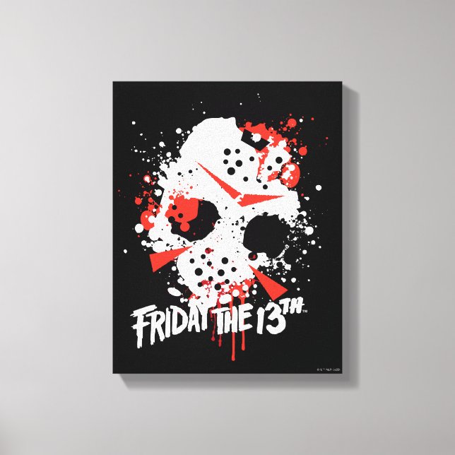 Friday the 13th | Paint Splatter Hockey Mask Canvas Print (Front)