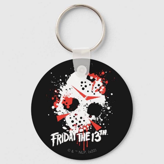 Friday the 13th | Paint Splatter Hockey Mask Keychain (Front)
