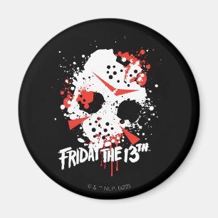 Friday the 13th Paint Splatter Hockey Mask Magnet