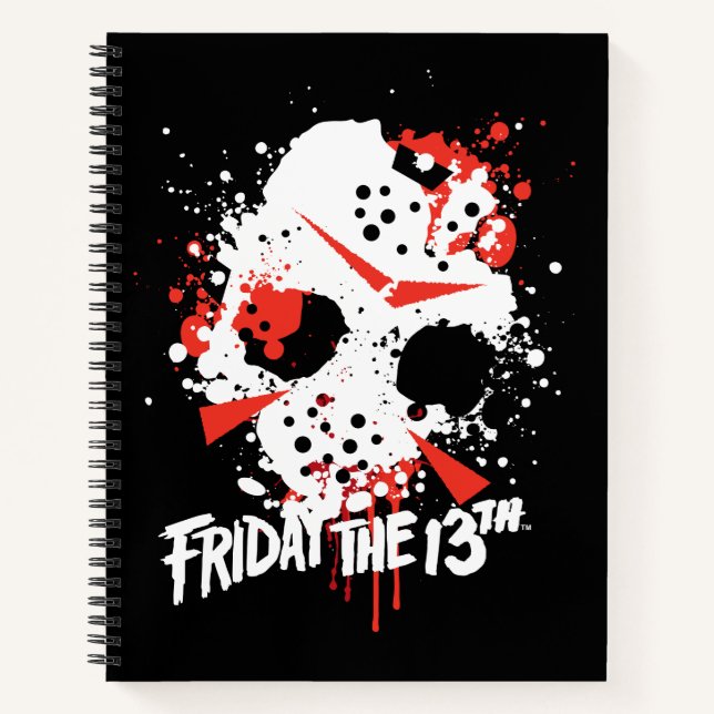 Friday the 13th | Paint Splatter Hockey Mask Notebook (Front)