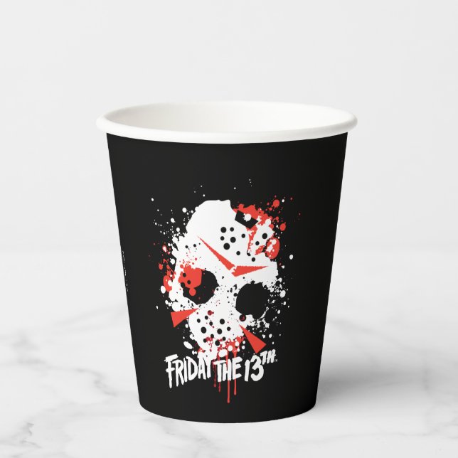 Friday the 13th | Paint Splatter Hockey Mask Paper Cups (Front)