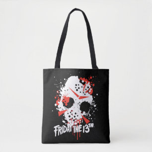Friday the 13th   Paint Splatter Hockey Mask Tote Bag