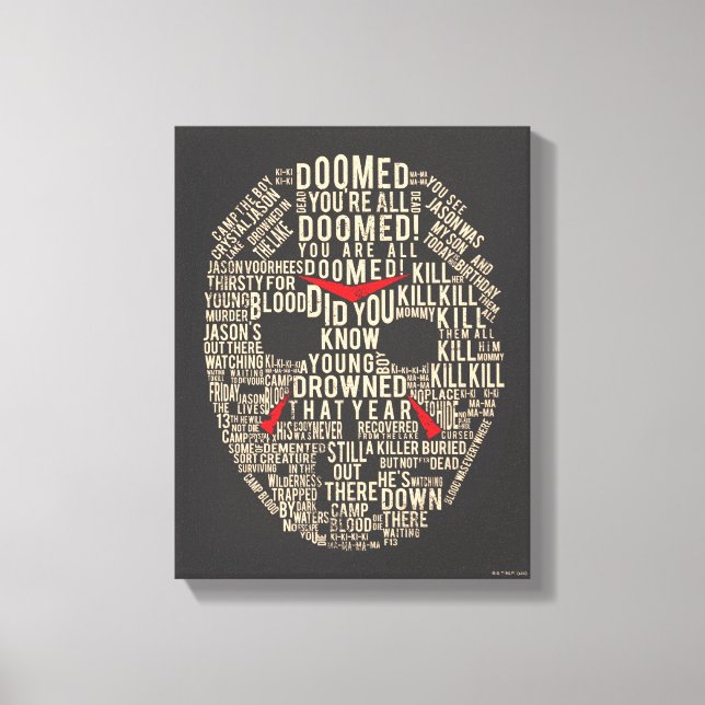 Friday the 13th | Typography Hockey Mask Canvas Print (Front)