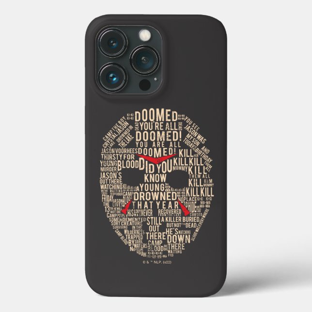 Friday the 13th | Typography Hockey Mask Case-Mate iPhone Case (Back)