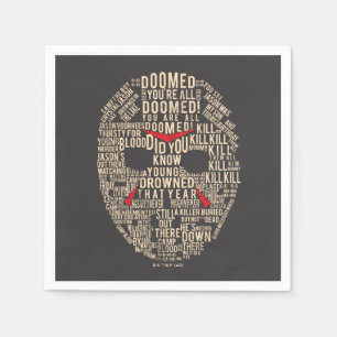 Friday the 13th   Typography Hockey Mask Napkin