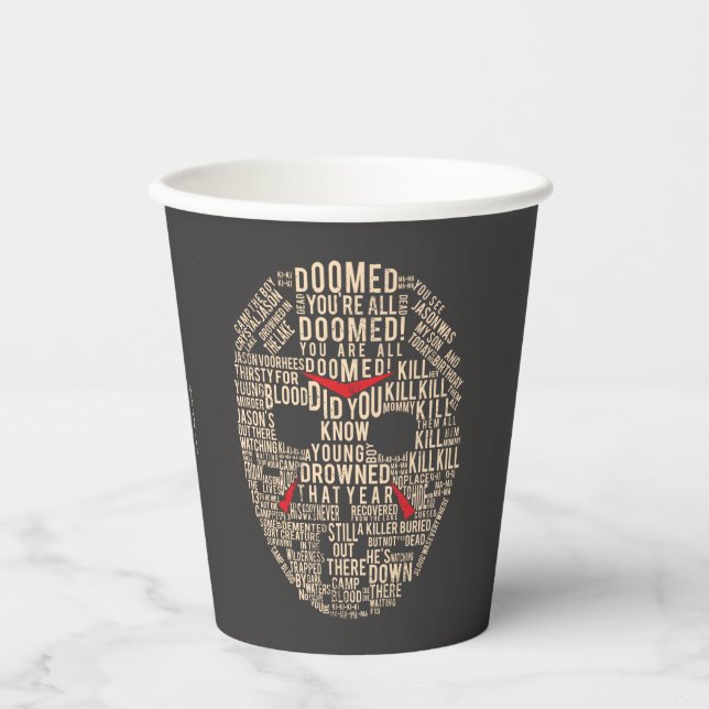Friday the 13th | Typography Hockey Mask Paper Cups (Front)