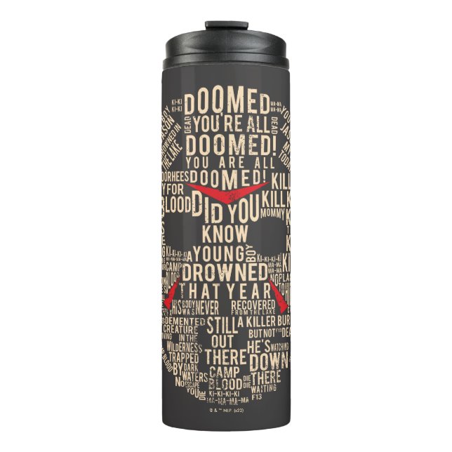 Friday the 13th | Typography Hockey Mask Thermal Tumbler (Front)