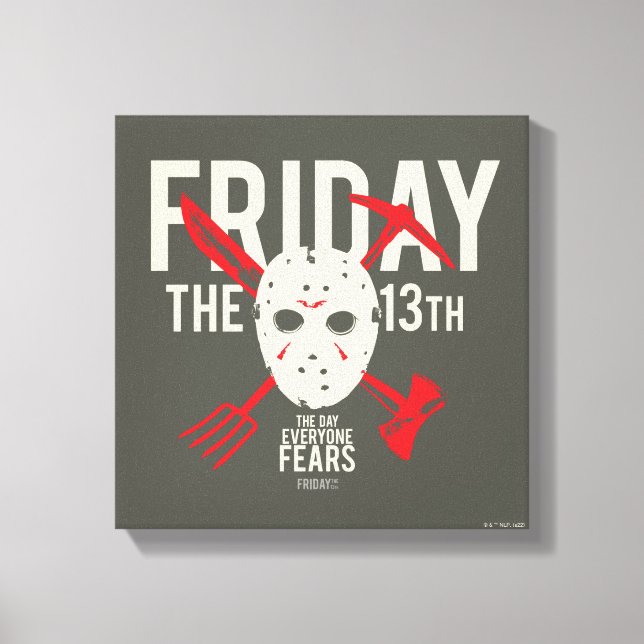 Friday the 13th | Weapons Cross Hockey Mask Canvas Print (Front)