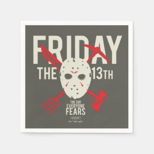 Friday the 13th   Weapons Cross Hockey Mask Napkin
