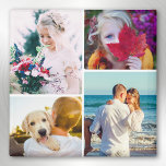 Fridge Magnet 4 Photos Rounded Template<br><div class="desc">Personalized 4 rounded corner photos magnet to be used on your fridge or magnetic whiteboard.</div>