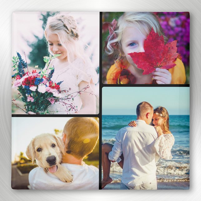 Fridge Magnet 4 Photos Rounded Template (Creator Uploaded)