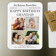 Fridge Magnet Birthday Newspaper customizable