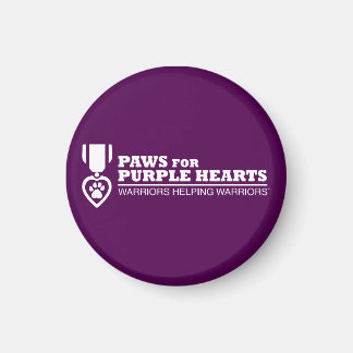 Fridge Magnet Button - Purple w White Logo