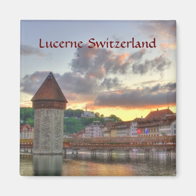 Fridge Magnet Lucerne Pont de la Chapelle Suisse (Devant)