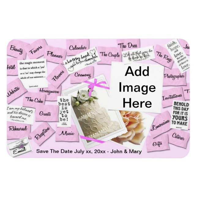 Fridge Magnet Wedding Save the Date Invitation  (Horizontal)