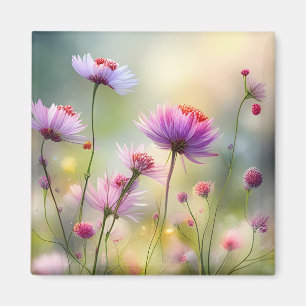 Fridge Magnet with Pretty Wild Flowers