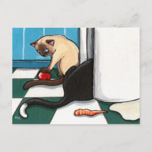 Fridge Raiders Cat Postcard