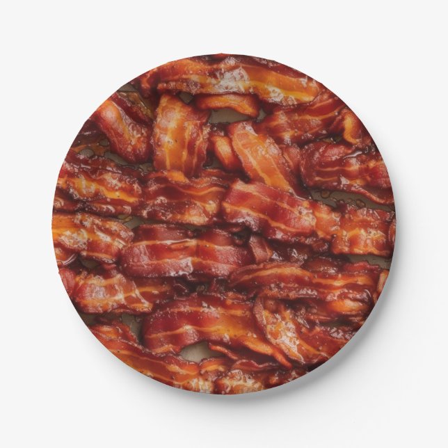 Fried Bacon Breakfast Series Paper Plate (Front)