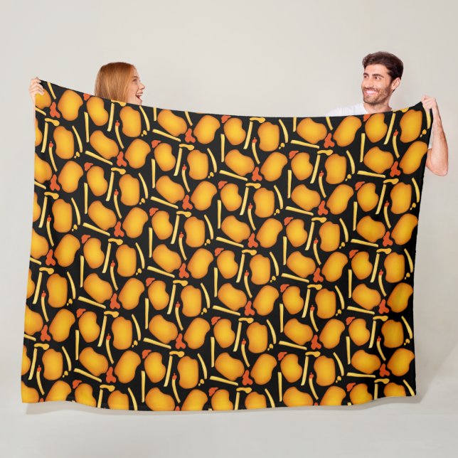 Fried Chicken Bites And Potato Fries Fleece Blanket (In Situ)