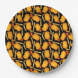 Fried Chicken Bites And Potato Fries Paper Plate