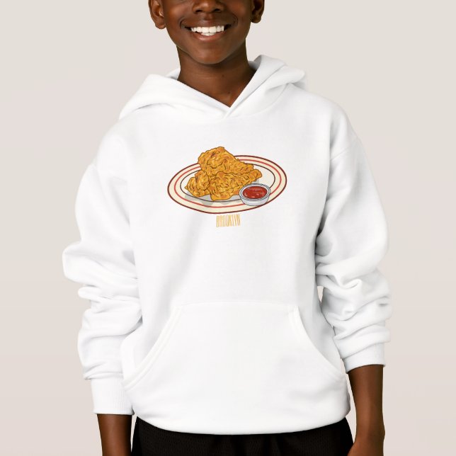 Fried chicken cartoon illustration (Front)