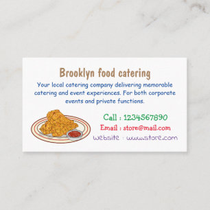 Fried chicken cartoon illustration business card