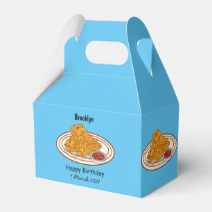 Fried chicken cartoon illustration favor box