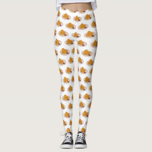 Fried chicken cartoon illustration leggings