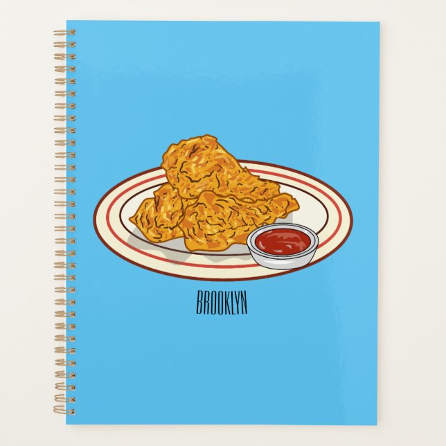 Fried chicken cartoon illustration planner (Front)