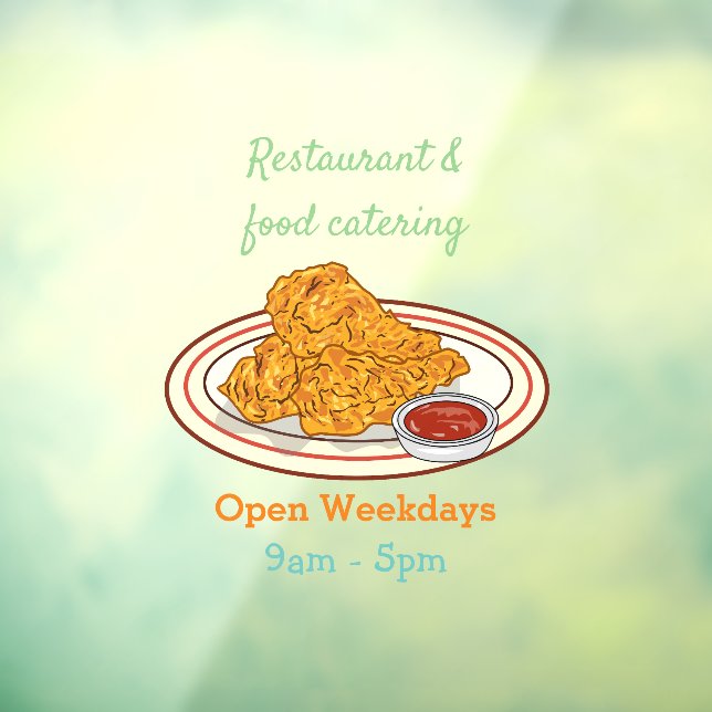 Fried chicken cartoon illustration window cling (Sheet 3)