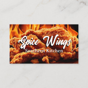 Fried Chicken Fire Background Business Card