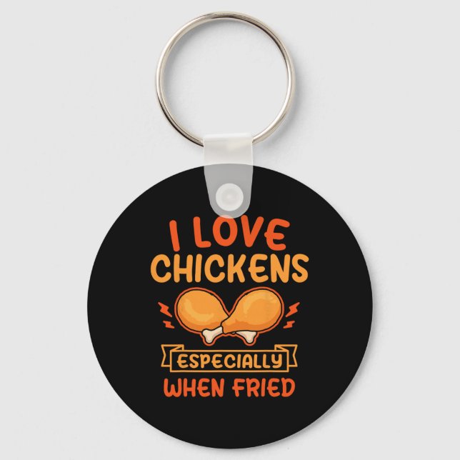 Fried Chicken Food Lover Kitchen Restaurant Chef D Keychain (Front)