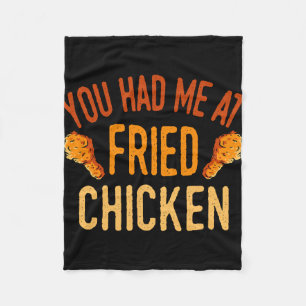 Fried Chicken Food Lover Restaurant Dish Kitchen C Fleece Blanket