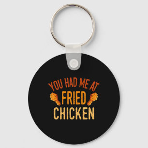 Fried Chicken Food Lover Restaurant Dish Kitchen C Keychain