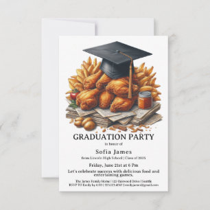 Fried Chicken Graduation Party Celebration Invitation